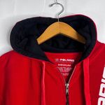 Polaris Racing Red Hooded 100% Cotton Full Zip Thermal Sweatshirt Size Medium Photo 2