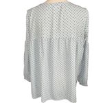 Loft  3/4 Sleeve Blouse Crochet Detail Criss Cross Laced Neck Tassels Size Med Photo 6