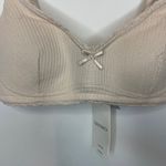 Oysho  Bra Bandeau 32B Nude Beige Ribbed Cotton Blend Wireless Comfort Womens NWT Photo 2