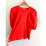 Madewell  | NWT Puff-Sleeve Tee in Bright Flame Red | Sz XXS Photo 5