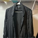 Love Tree Pinstripe Roll Up Sleeve Long Line Blazer Jacket SMALL Photo 2