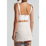 Showpo  Kiandra Wrap Mini Skirt Womens Sz 4 Beige Knot Detail Side Zip Lined NWT Photo 10