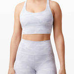 Lululemon  Energy Bra Long Line Size 8 Incognito Camo Alpine White Multi Sporty Photo 0