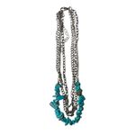Faux Turquoise Silver Tone Chain Layered Choker Claire’s Necklace Boho 12 Photo 5