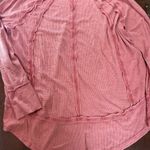 True Craft Waffle Knit Tee Women's Size Large Red Long Sleeves High Low Hem Photo 6