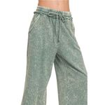 Zenana Outfitters Washed French Terry Palazzo With Pockets Photo 1