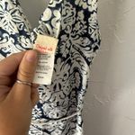 Hanalulu Wahine Navy White Floral Maxi Dress Med Rayon Strappy‎ Vacation Photo 8