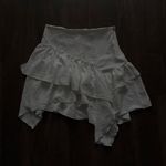 ZARA NWT WHITE RUFFLED ASYMMETRICAL MINI SKIRT Photo 5