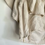 ZARA  Women Linen Blend Beige Cropped Ruffle Cottagecore Boho Peasant Top Size‎ S Photo 6