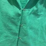 Pretty Little Thing Womens New  Green Linen Feel Fitted Hook and Eye Shirt Photo 6