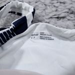 Aerie Striped Lace Up Longline Scoop Bikini Top Size Small Navy Blue White Photo 4