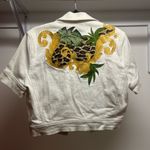 Christian Llinares Rare Vintage  White Embroidered Denim Shirt Photo 2