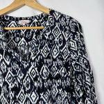 Pixley Black & White Diamond Print Long Sleeve Top L Size L Photo 2