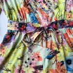 Gianni Bini floral Erynn Romper foam bouquet v neck waist tie size large Photo 5