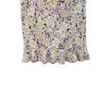 Anthropologie  Skye Pencil Skirt‎ Floral Print Faux Suede Ruffle Purple Size US 2 Photo 9