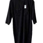 Polo Ralph Lauren Slim Fit Cady Dress Womens Size 8 Pockets 3/4 Sleeves Black Photo 0