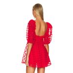 For Love & Lemons  Hannah Mini Dress – Red Rosette Chiffon, Women’s Size S Photo 1