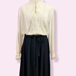 Vintage 70’s junior Sears Fashion Place Victorian style lace top midi dress Black Size 8 Photo 1