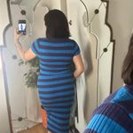 Anthropologie Daily Practice Striped Crop Top and Midi Pencil Skirt Set Blue XS Photo 2