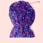 Free People Vintage  Blue and Pink Bishop Sleeve Mini Dress Only dressed Photo 2