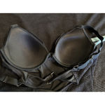 Tankini Swim Top Crochet Black Solid Size XL Molded Cups Lined Wide Adj Straps Black Photo 4