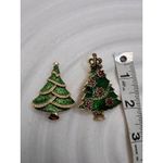 Christmas Tree Brooch Bundle Enamel Rhinestone Holiday Pin Set Unisex Photo 4