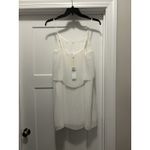 BCBGeneration New White Pleated Layer Chiffon Mini Dress Size Large Bride Beach Photo 2