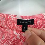 Talbots  Women's‎ Button Up Pleated Coastal Pink Blouse Top Size L Cotton Beach Photo 2