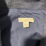 J. Jill Blazer Womens Medium Blue Slat Open Front Tab Sleeve Jacket Oversized Photo 1