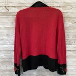 Tiara International Womens M Christmas Sweater Red Zip Christmas Collection Photo 7