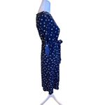 Talbots  Women's Navy Polka Dot A-Line Midi Dress Size S Casual Photo 3