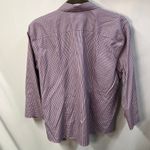 Lands' End  Womens 18p Pinpoint Oxford 3/4‎ Sleeve Plaid Purple Classic Preppy Photo 10