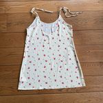 Urban Outfitters Butter Yellow Satin Ditsy Floral Slip Dress Mini Tie Med Y2K Photo 1