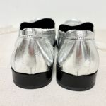 Tory Burch NEW  Perry Leather Slip On Loafer Flats Metallic Silver Women Size 9M Photo 4