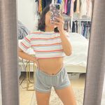 PINK - Victoria's Secret PINK Victoria’s Secret White Striped Shirt Photo 1