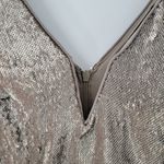 Little Mistress  Womens Sequin Dress 6 Gold Metallic Belt V Neck 3/4 Sleeve Maxi Photo 6