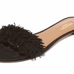 Aquazzura Wild Thing women’s black suede flat slide sandal size IT 37 US 7 6.5 Photo 0