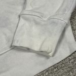 Reformation  Jeans 1/2 Zip Sweatshirt Womens Medium White Blue Cotton Cropped Photo 4