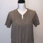Knox Rose  green lace v-neck short sleeve shirt Photo 1