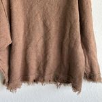 Free People  Irresistible Fringe Hem Slouchy V-Neck Oversized Sweater Tan S Photo 7