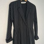 Chetta B Vintage Sherrie Bloom Menswear Pinstripe Dress Collared Wrap Midi Boss Photo 1