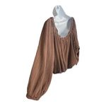 We The Free Free People  Brown The Bubble Tee Size L Off The Shoulder Peasant Top Photo 6