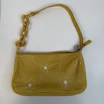 Art Class Y2K Style Mini Bag Wristlet Yellow Corduroy Purse Embroidered Flowers Cottage Photo 2