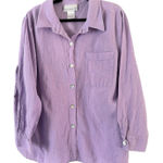 Susan Graver  Lilac Purple Cotton Button Front Long Sleeve Shirt Women’s Size 1X Photo 0