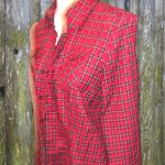 Bass heritage shirting red tartan plaid button up blouse Size M Photo 4