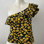 Anthropologie Maeve Top Sunflower S Ruffle One Shoulder Bohemian Hippie 70s New Yellow Photo 0