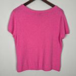 Prive 100% Cashmere Sweater Top Womens XL Pink Pullover Short Sleeve Crew Neck Pink Photo 4