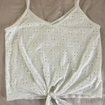 Olivia Rae Livi By  White Tank Top With Flower Pattern And A Knot Photo 0