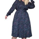 Pendleton Vintage Skirt Suit Set Button Down Floral Jewel Tone Blue Womens 10 Photo 0