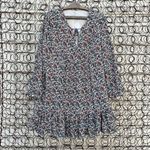 J.Crew Floral Cottage Core Flowy Long Sleeve Ruffled Hem Keyhole Tie Neck Dress Photo 1